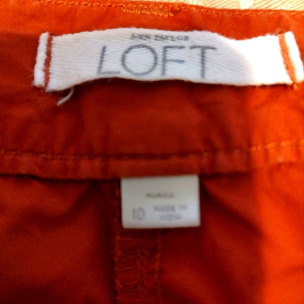 🍂 Fabulous Loft Rich Sienna Burnt Orange Ankle Active Wear Cargo Pants - 10 - Picture 13 of 14